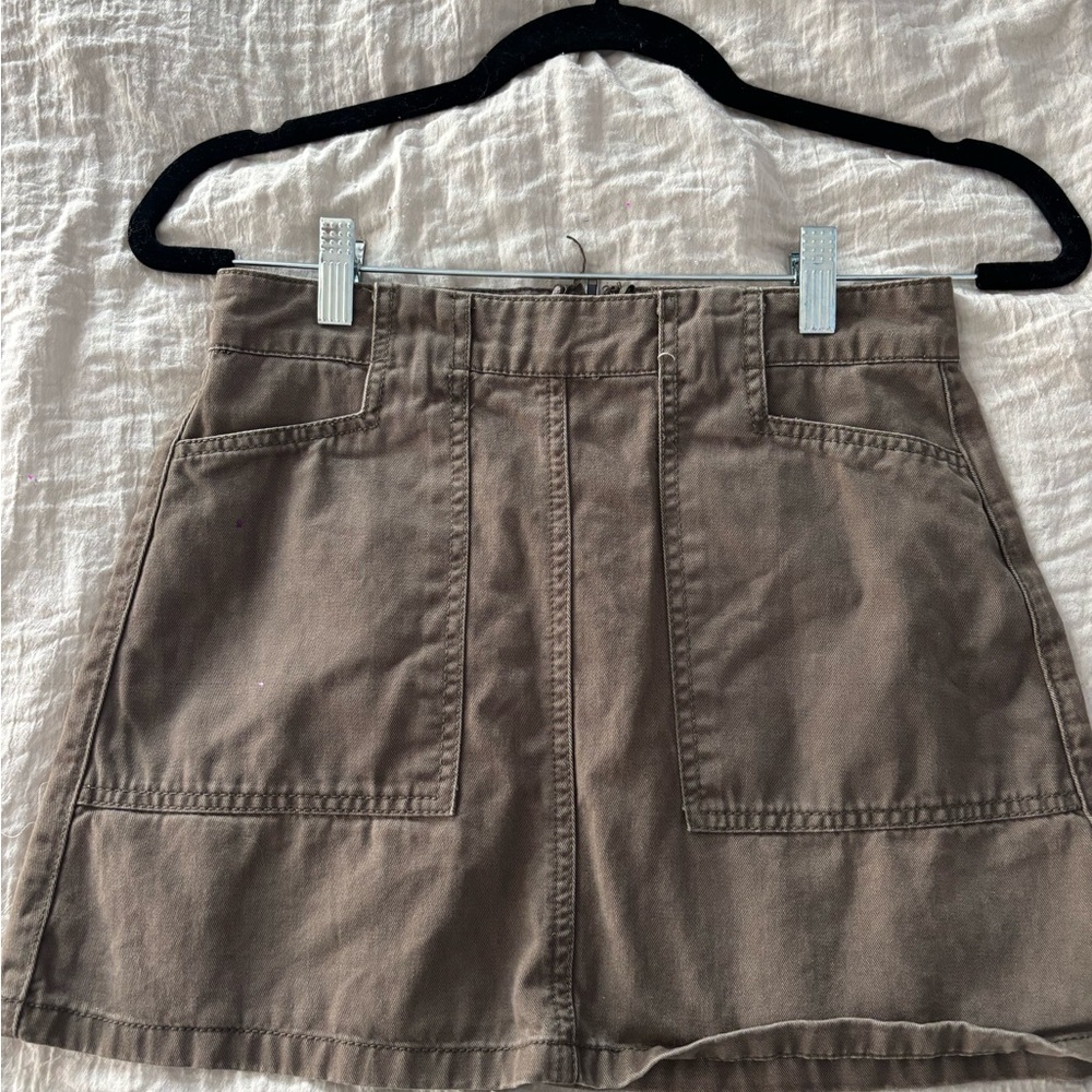 Green Mini Skirt with Pockets